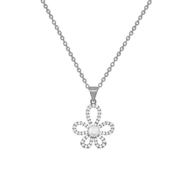 Women's High-grade Silver Pearl SUNFLOWER Necklace