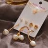 Pearl Headdress Necklace Love Tassel Earrings Set Creative Retro Simple