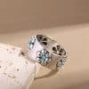 Vintage Flower Ring Fashion Personalized Minority Design Sense