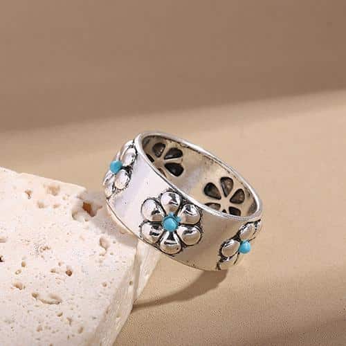 Vintage Flower Ring Fashion Personalized Minority Design Sense