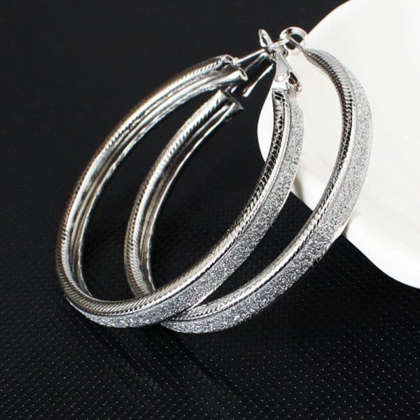 Women's All-match Simple Frosted Big Circle Earrings