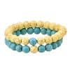Men's Women's Natural Stone Bead Bracelet Frosted Stone
