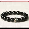 Black Stone Single Ring Bracelet For Men And Women