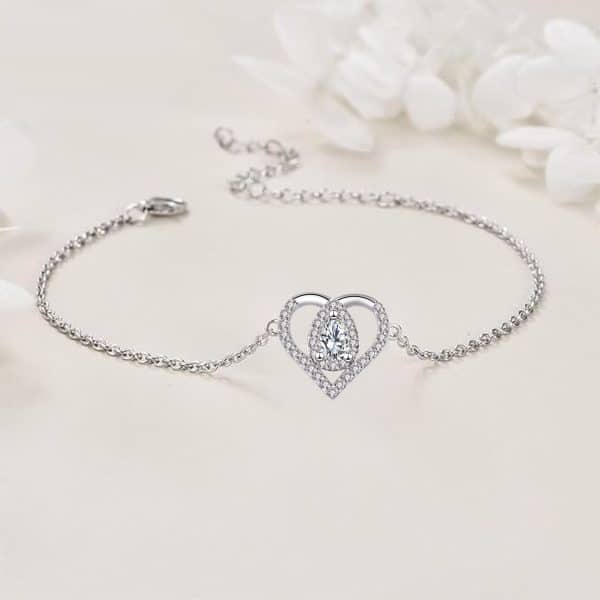 Valentine's Day Heart-shaped Adjustable Bracelet Water Drop