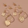 Metal Portrait Love Pendant Fashion Personality Combination Set Earrings