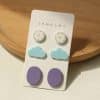 Girls Clay Texture Acrylic Earrings Set