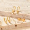 Inlaid Zircon Elegant Women's Earrings Three-piece Set