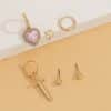 Retro Temperament Micro-set Rhinestone Love Cross Earrings