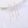Gold Long Fringed Star Copper Circle Micro-set Zircon Earrings