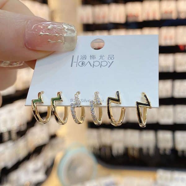 Exquisite Small Lightning Combo Set Ear Buckles