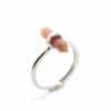 Crystal Stone Double Pointed Small Hexagon Prism Open Adjustable Ring