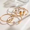 Stainless Steel Irregular Water Drop Open-ended Bracelet