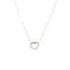 European And American Hollow Heart Shape With Diamond Pendant Stainless Steel Necklace