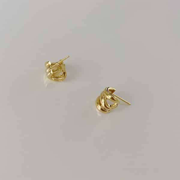 Women's Metal Three-layer Small Circle Ear Studs