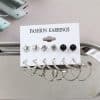 Simple Earrings 6 Pairs With Diamonds Earings Set