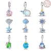 925 Sterling Silver Charm Ocean Starfish Crab Turtle Crystal Flower Bead Charm