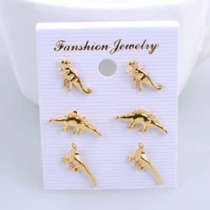 Small Animal Dinosaur Three Pairs Of Earrings And Earrings Set