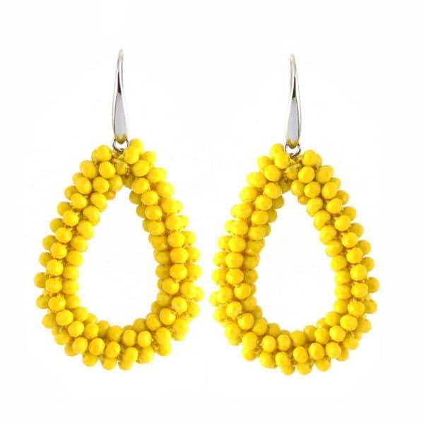 Drop-shaped Glass Crystal Earrings