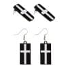 Anime Metal Rectangle Cross Drop Earrings Stud Earrings