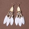 Water Drop Tassel Feather Earrings Female