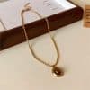 Sun Pendant Stainless Steel Necklace