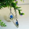 Cute Printed Flowers Water Drop Hanging Earrings