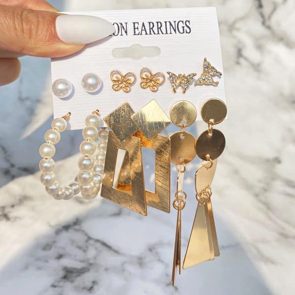 Fashion Personality Women's Geometric Earrings Set