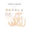 Metal Exaggerated Big Circle Earrings Set