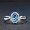 925 Sterling Silver Light Luxury Colored Gems Jewelry Suit Natural