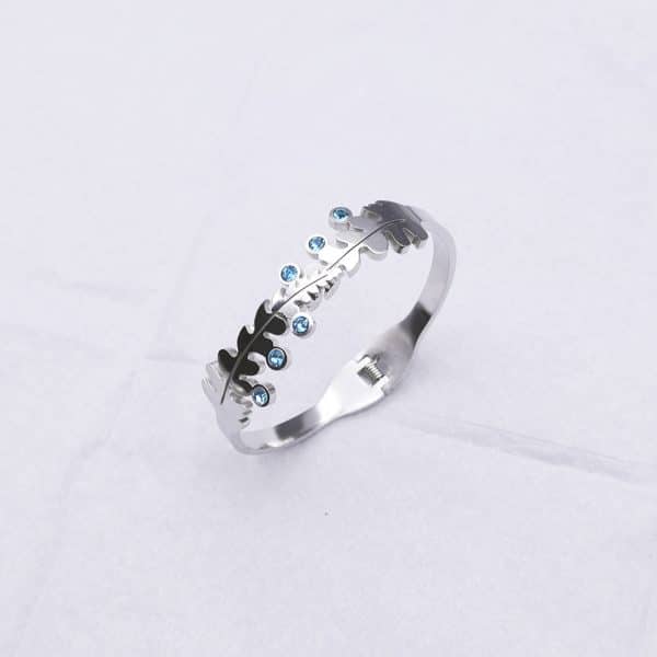 Women's All-match Fashionable Stainless Steel Leaf Diamond Bracelet