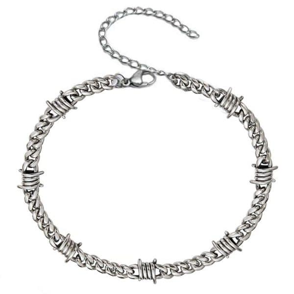 Cuban Link Chain Men Punk Knotted Bracelet Necklace