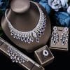 Bridal Set 3A Zircon Necklace Earring Ring Four-piece Set
