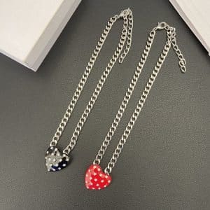 New Love Necklace Enamel Crystal Simplicity Personality