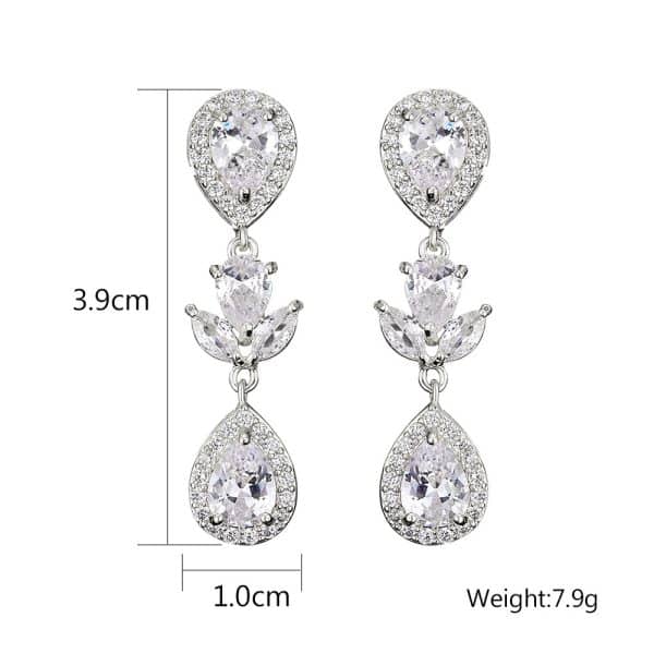 Classic Retro Temperament Long Water Drop Zircon Earrings