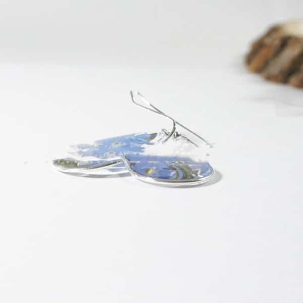 Simple Stylish Water Drop Real Flower Transparent Earrings