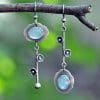 Crystal Gemstone Key Earrings Plum Drop Earrings