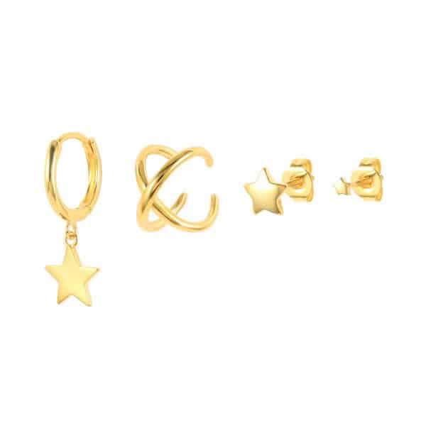 Women's Snake Shape Spiral Hoop Earrings Set