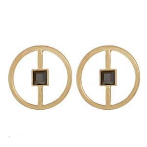 Frosty Wind Geometric Circle Stud Earrings