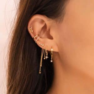 Light Luxury Fashion Style Earrings Tassel Female Seven Piece Set