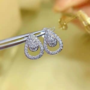 Geometric Water Drop Earrings Hollowed Out