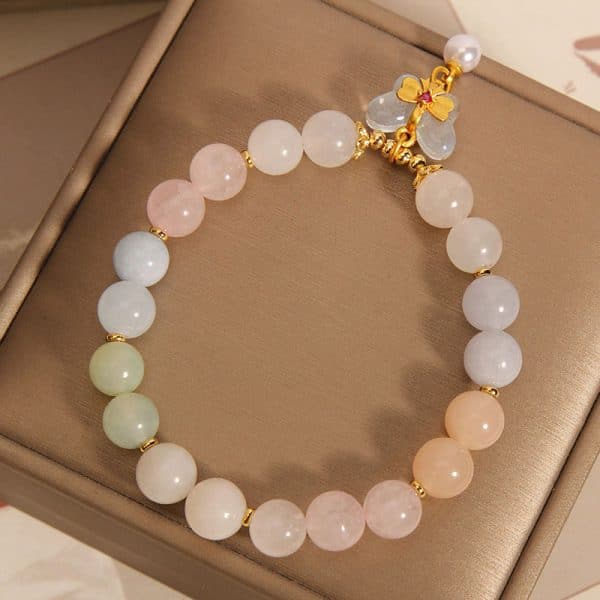 Candy Color Natural Morganite Bracelet Crystal Jade