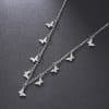 Cut Glossy Butterfly Pendant Clavicle Chain Stainless Steel Necklace