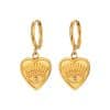 Women's Stainless Steel Heart Devil's Eye Drop Earrings
