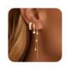 Inlaid Zircon Fashion Four Eight-pointed Stars Women's Earrings Three-piece Set