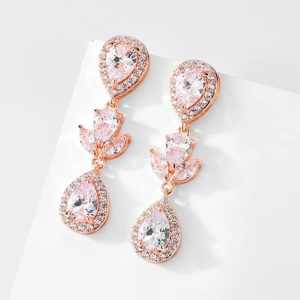Classic Retro Temperament Long Water Drop Zircon Earrings
