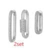 Micro Inlaid Zircon Ear Clip Geometric Three-piece Set