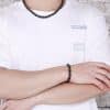 Black Dot Pattern Men's Necklace Stainless Steel Retro Men Bracelet