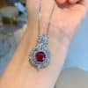 Vintage Pigeon Blood Ruby Luxury Inlaid Jewelry Set