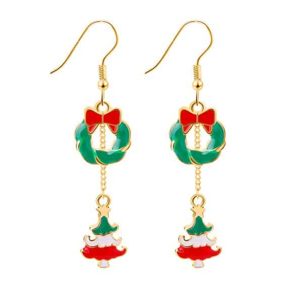Christmas Creative New Long Oil Drop Earrings Simple