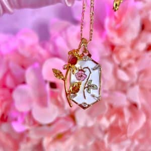 Retro Double Rose Pendant Necklace For Women